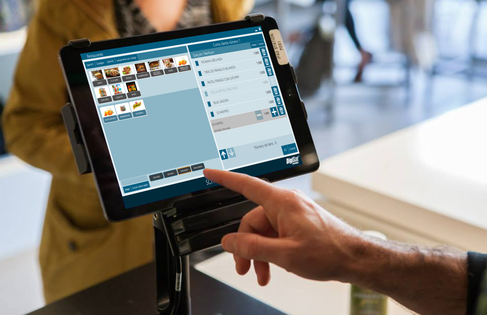 Tela DigiSat em monitor touch