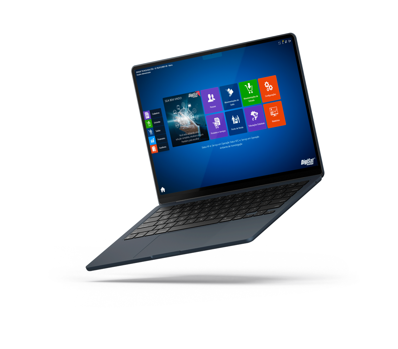 Sistema DigiSat em notebook